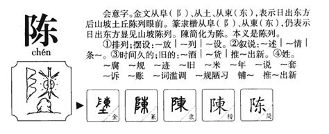 陳字五行屬性|陈字的五行属性是什么